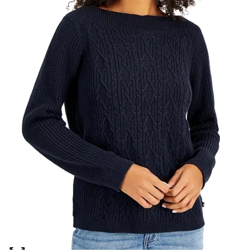 Tommy Hilfiger
Women's Boat-Neck Cable Knit Cate Sweater